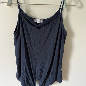Pink Rose dark blue Camisole with Tie Front and Relaxed Fit